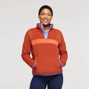 Cotopaxi Teca Fleece Pullover Snap Button Orange Rust Dusty Trail Large